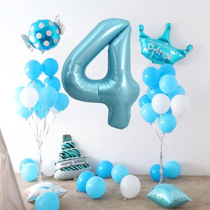 Pearlescent Blue Number 2 Balloon 40 Inch, 2 Balloon Number, 2nd Birthday Decorations for Baby Girls Boys Toddlers