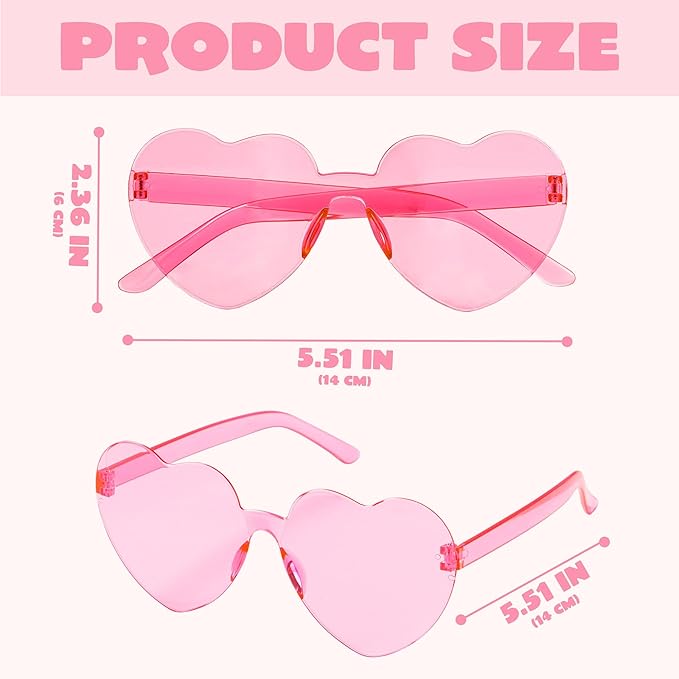 JOYIN 12 Packs Valentine's Day Plum Pink and Red Heart Shaped Sunglasses, Classroom Exchange Gift for Kids, Classroom Holiday Prizes, Sunglasses for Women and Girl, Party Favor Holiday Reward