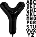 Black Letter Y Balloons, 40 Inch Alphabet Y Letter Balloons Foil Mylar Big Letter Balloons for Birthday Party Anniversary New Year Graduation Wedding Decorations