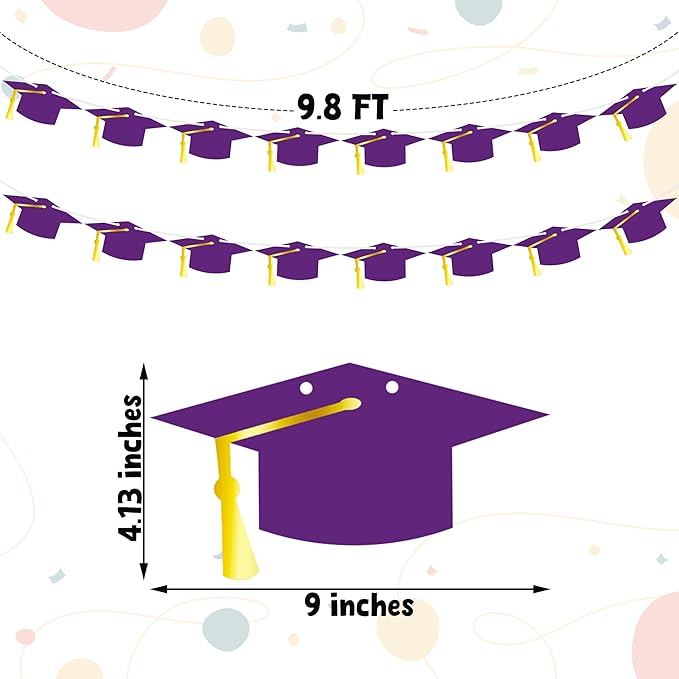 16PCS 2025 Purple Graduation Banner - Congrats Grad Banner, Personalized Class of 2025 Decor with Glitter Tassel, Outdoor Graduation Party Supplies for Home School College Grad Party Supplies