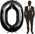 60 Inch Black Number Balloon Large Foil Number Balloons With Base, 0-9 Big Number Balloons for Birthday Party Supplies Decorations