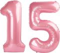 40 Inch Pearlescent Pink Number 15 Balloon Number 15 Balloon 40 Inch, 15th Birthday Party Decorations for Boy or Girl Huge Mylar Anniversary Party Supplies