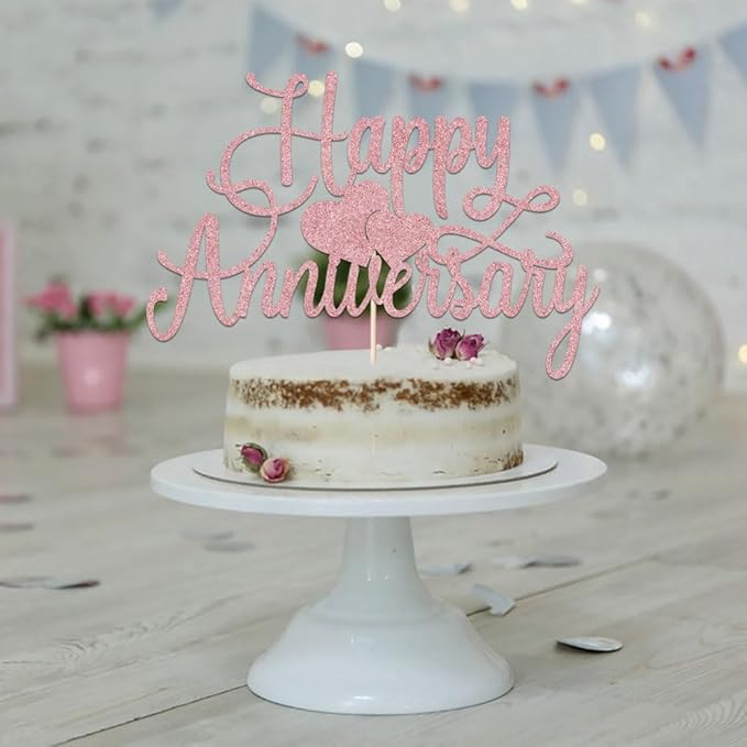 Happy Anniversary Cake Topper - Company Anniversary,Wedding Wedding Anniversary,Birthday Party Selected Decoration Supplies