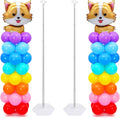 Chamvis 2 Set Balloon Column Kit - 6.56 feet Balloon Column Stand with Base for Baby Shower, Birthday Party, Graduation, Wedding Kids Party Centerpieces Decorations