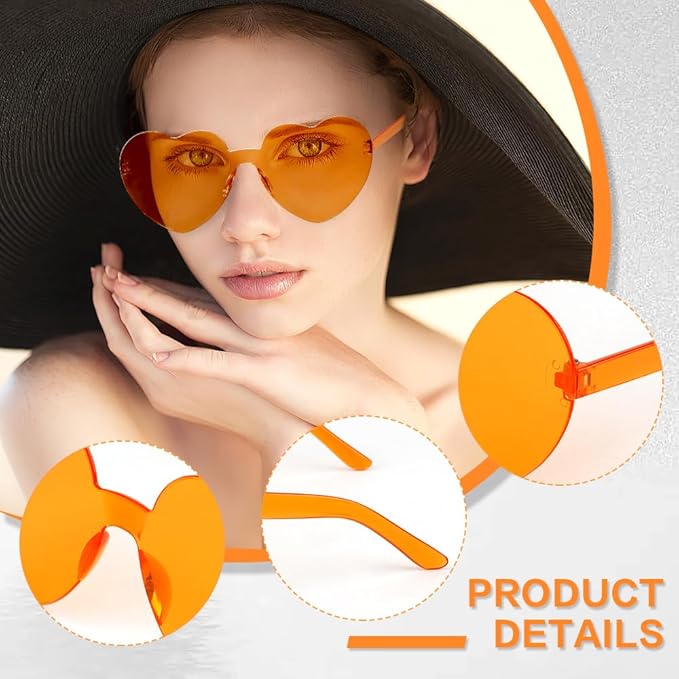 Heart Sunglasses 2 Pairs Heart Shaped Sunglasses Womens Heart Glasses Rave Sunglasses for Women Party Favors