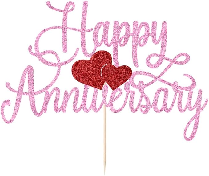 Kaoenla Happy Anniversary Cake Topper - Company Anniversary,Wedding Wedding Anniversary,Birthday Party Selected Decoration Supplies