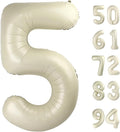 Cream 5 Balloon, Number Balloons 40 Inch, 5th Birthday Balloons Decorations, Cream Party Supplies, 5 Number Balloons, Number 5 Balloon