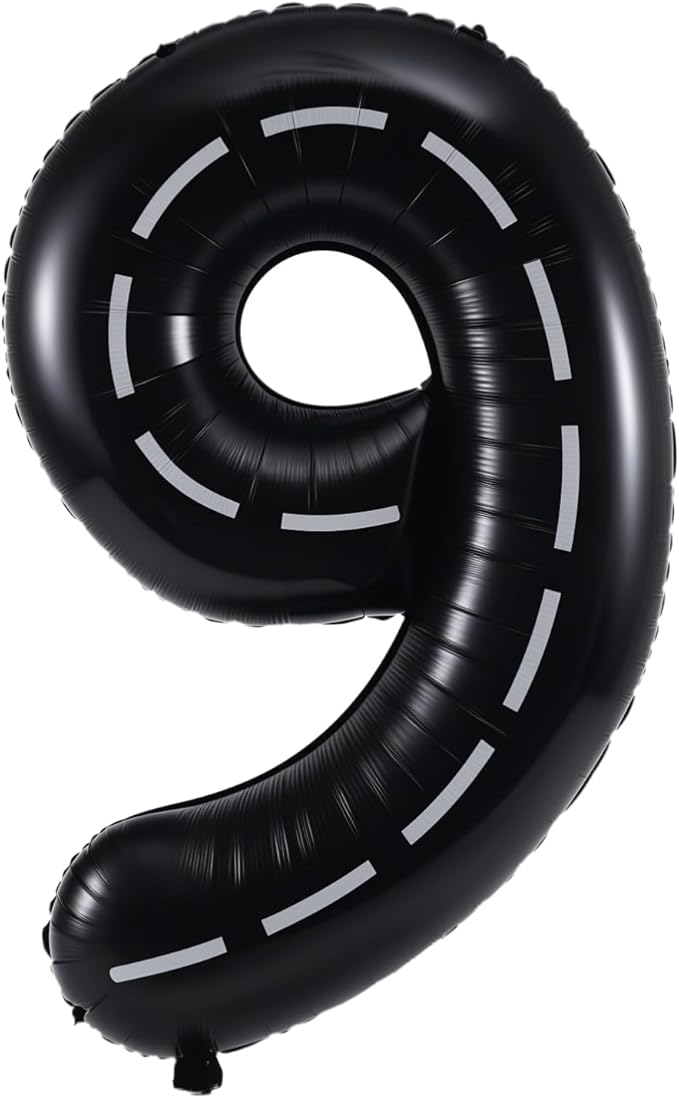 40 Inch Large Foil Helium Number Balloon Birthday Wedding Party 0-9 (Racetrack, 9)