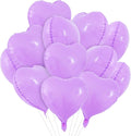 TONIFUL 30Pcs 18 Inch Pastel Purple Balloons Purple Heart Shape Foil Mylar Banners Decoration for Birthday Valentine's Day Wedding Bridal Shower Anniversary Engagement Party Supplies