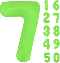 Fluorescent Green Number Balloon 40 inch Giant Foil Helium Balloons Green Number 7 Balloon for 7th Birthday Party Decorations