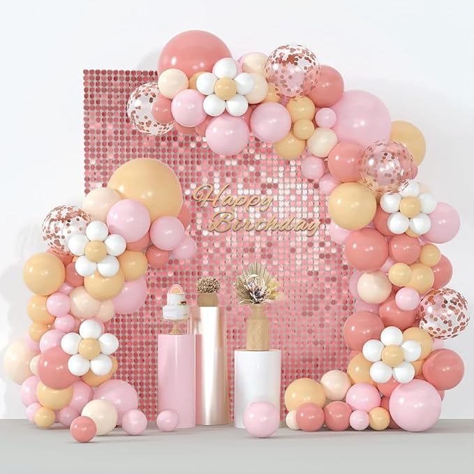 Shimmer Wall Backdrop Pink Sequin Backdrop 24pcs Round Panels Shinny Birthday Party Anniversary Engagement Decoration