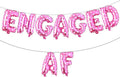 16 inch multicolored Engaged AF Balloon Letters Banner Engagement Party Decorations Supplies (Pink Heart)