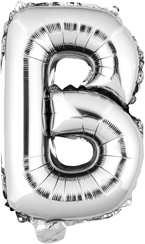 Restaurantware Balloonify 16 Inch Letter Balloon 1 Alphabet Party Balloon - Letter B Self-Sealing Silver Foil Mylar Balloon Hanging Film Decoration For Birthday Wedding Or Graduation