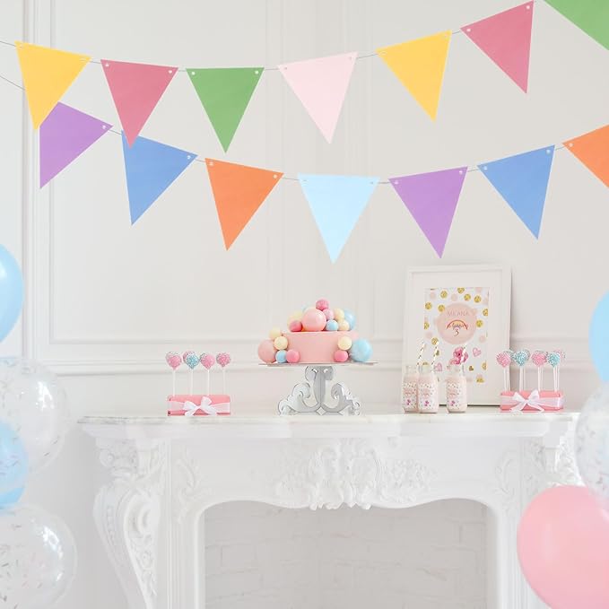 MECCANIXITY Birthday Banner 16 Feet Black Gold Birthday Decorations CardStock Birthday Sign with Pennant Banner Flags for Birthday Decor Backdrop Festival Party Supplies