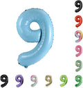40 Inch Large Foil Helium Number Balloon Birthday Wedding Party 0-9 (Baby Blue, 9)
