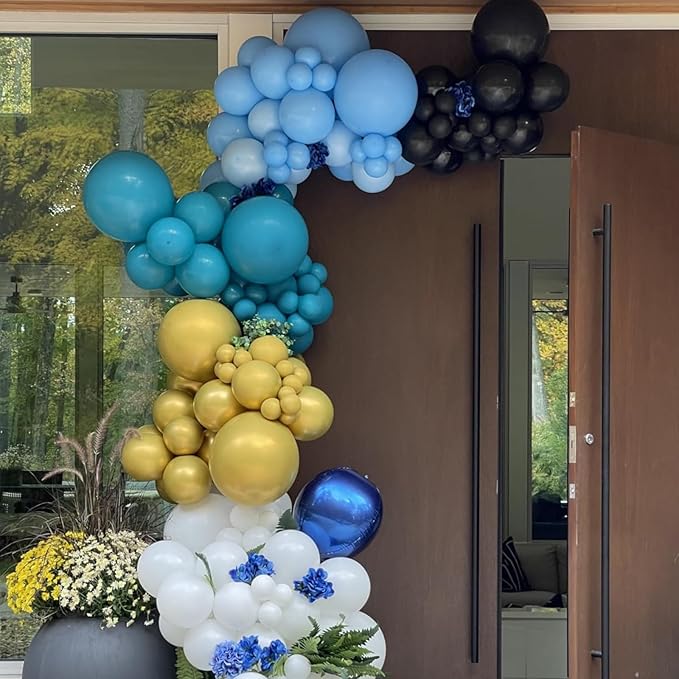 Light Blue Balloons Latex Balloon 5 10 12 18inch Different Sizes 103pcs Matte Baby Blue Sky Blue Balloons Kit for Kids Birthday Party Decoration Balloon Garland Baby Shower Wedding Holiday