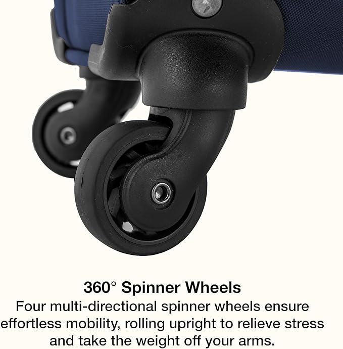U.S. Traveler Anzio Softside Expandable Luggage with Spinner Wheels, Navy, 2-Piece Set (22/30)