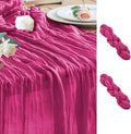 Wokceer Cheesecloth Table Runner 2Pack 10FT Fuchsia Boho Gauze Cheese Cloth Table Runner for Party Long Rustic Sheer Table Runners for Baby Bridal Shower Wedding Easter Table Decor