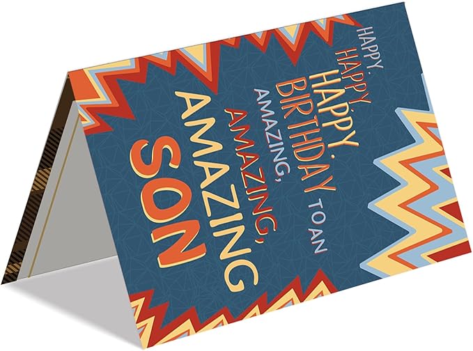 Son Birthday Card, To My Son Birthday Card Gifts from Mom Dad,Gifts for Adult Sons Gift Ideas-8x5.3 Inches, Double-Sided