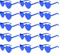 PLULON Heart Sunglasses for Women 5/12/25 Pcs, Heart Glasses Valentine Day Rimless Shaped Candy Color Fun Glasses Party Favor