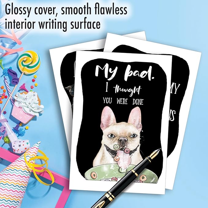 NobleWorks, Assortment Pack of 3 Funny Birthday Greeting Cards with Envelopes (3 Designs, 1 Each) Dog Antics Dining VC10795BDG-C1x3