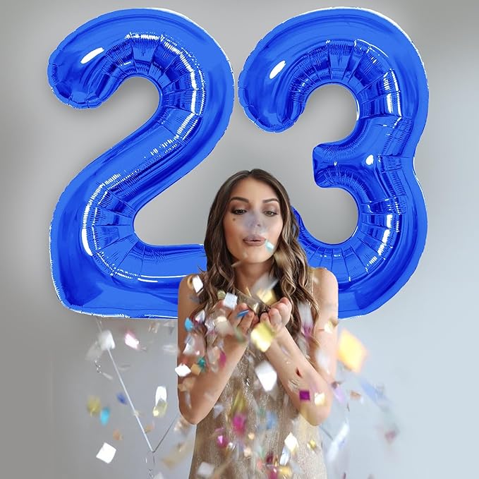 Number Balloons Navy Blue Balloons - Giant Number 10 Balloon, 10 20 30 40 50 Numbers Balloon Birthday Decorations, Blue Party Supplies for Boy Men