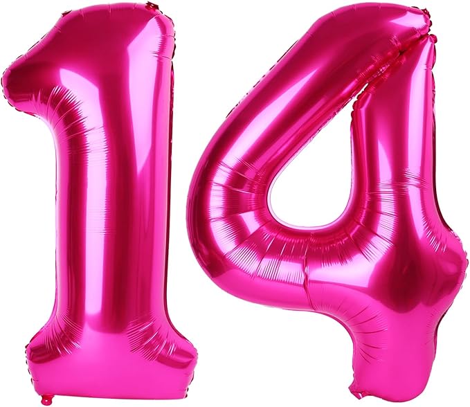 Giant Hot Pink 14 41 Balloon Number 40 Inch, 14 41 Number Balloons Birthday Supplies, 14 41 Year Old Birthday Party Celebration, 14 41 Balloons Graduations Anniversary Decorations