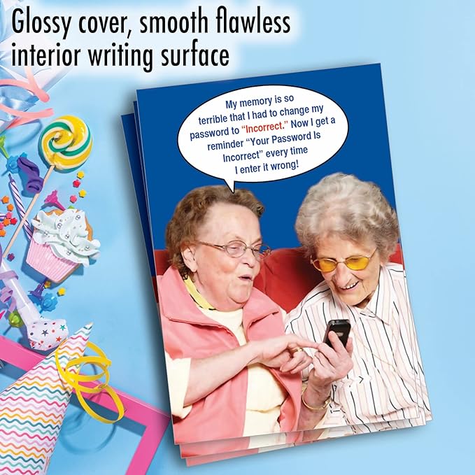 NobleWorks - Pack of 3 Hilarious Birthday Greeting Cards with Envelopes (1 Designs, 3 Each) - Incorrect Password C9912BDG-C3x1
