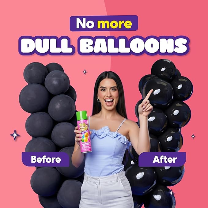 Party Shine Bubble Gum Balloon Shine Spray, Silicone Spray for Latex Balloons, Sweet Bubble Gum Scent, Waterproof, Non-Slip Formula, Balloon Spray Shine Perfect for Party Decorations, 8oz (1 Pack)