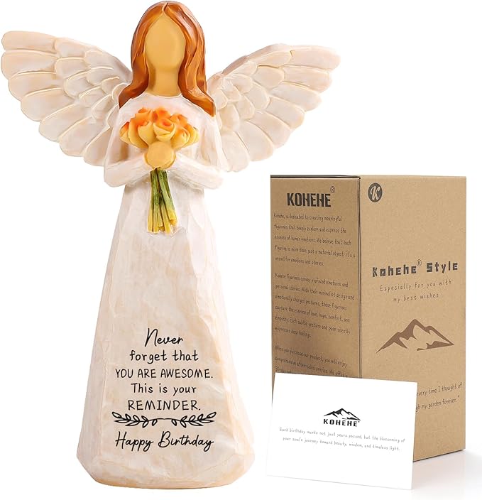 Birthday Gifts for Women,5.5'' Angel Figurine for Birthday Party Decorations,Unique Happy Birthday Gift for Mom,Sister and Best Friend