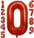 40 Inch Large Red Number Celebration and Decoration Balloon for Birthday Parties, Graduations, Anniversaries, Weddings, Photo Shoots, Special Events - Helium Foil Mylar (Red Number 0)