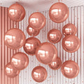 14 Pcs Rose Gold Round Foil Balloons 22/15/10 4D Ball Balloons Rose Metallic Balloon Ornament Mylar Balloon Chrome for Women Birthday Graduation Wedding Anniversary New Year Disco Party Decor