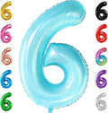KatchOn Giant Light Blue Number 6 Balloon - 40 Inch, Pack of 1, Helium Supported, Unisex Children, Birthday, Number Balloon