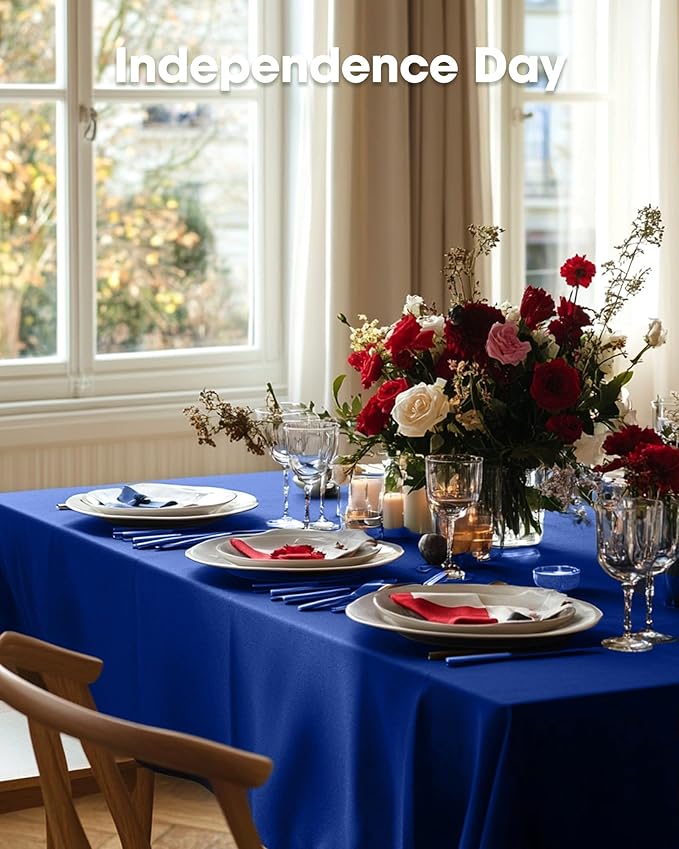 Pureegg Plastic Table Cloth Disposable 8 Pack, 54 x 108 Inch Table Cloths, Graduation Decorations Class of 2026, Graduation Party, Tablecloths, Rectangle, Plastic Cover, Leakproof & Sturdy, Navy Blue