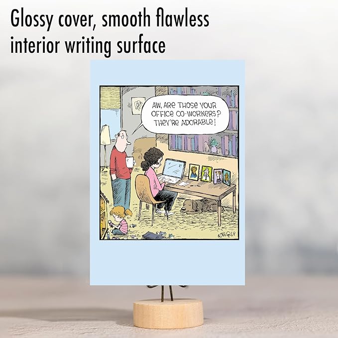 NobleWorks - 1 Humor Birthday Card with Envelope - Funny Cartoons for Birthday Greetings, Celebration Notecard - Adorable Co-Workers C9594BDG