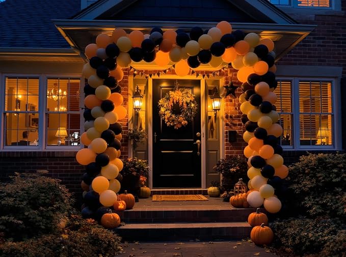 50 Pack 12 Inch Gold and Black Latex Balloons (25 + 25), Black and Gold Party Decorations, New Year’s Eve (NYE) Party Supplies, Adult Birthday & Anniversary Balloon Arch Kit, Photo Backdrop