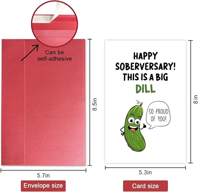 SuperShunhu Funny Sobriety Card for Him Her, Humorous Sober Card for Women Men, Sober Anniversary Card for Friends Family, Happy Soberversary Card, Adorable One Year Sober Card