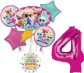 Anagram SuperKitties 4th Birthday Party Supplies 7pc Balloon Bouquet Decorations
