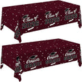 Gatherfun 2026 Graduation Decorations : 2-Pack Congrats Grad Disposable Tablecovers - Class of 2026 Maroon Themed Table Cloths, for Graduation Party Supplies & Graduation Backdrop, 54" X 108"