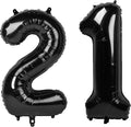 40 Inch Black Number 21 Digital Balloon,Jumbo Mylar Foil Helium Balloon for 21 Balloons for Birthday Party,Wedding Anniversary Party Decorations