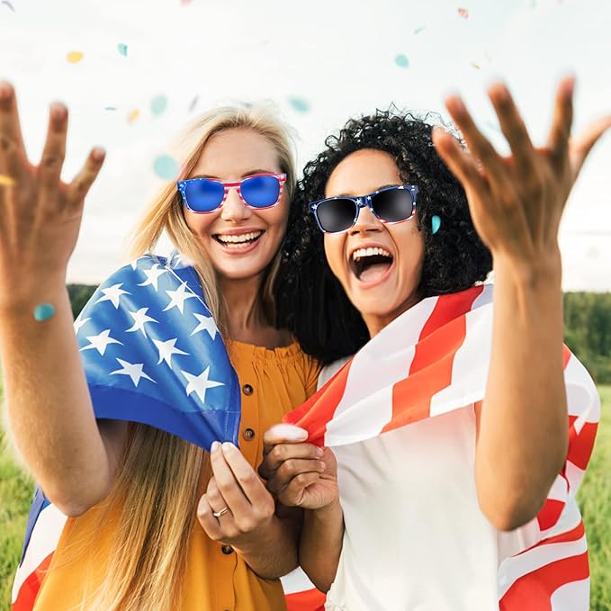 3Pcs American Flag Sunglasses, 4th of July Decor Party Accessories, Independence Day Decorations