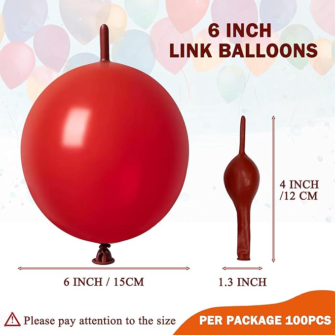 IN-JOOYAA Pearl White Link Balloons 6 inch 100 Pcs, Quick Link Balloons for Wedding Party Birthday Decorations
