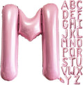 Pink Letter M Balloons, 40 Inch Pastel Pink Letter Balloons M Foil Mylar Helium Pink Letter Balloons for Birthday Party Supplies Anniversary Event Celebration Decorations Alphabet Pink M