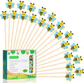 100Pcs Bee Cocktail Picks Cute Honeybee Theme Baby Shower Springtime Decor Long Toothpicks Fruit Sticks Skewers for Appetizer Charcuterie Food Garnish, Spring Decorations Themed Party Supplies