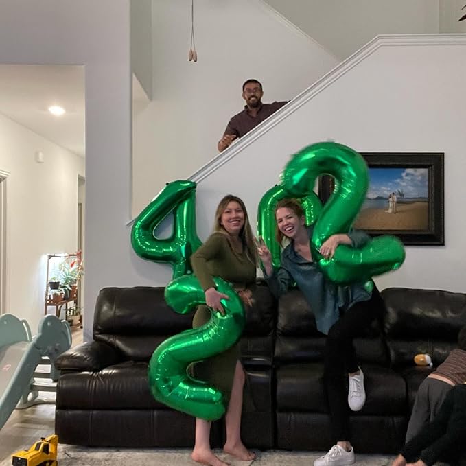 40 Balloon Number, Green Number 40th Birthday Balloons 40 Inch, 40 Years Old Green Birthday Decorations for Men Women, 40th Anniversary Decorations
