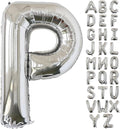 KALOR 40 Inch Silver Letter P Balloons Jumbo Foil Mylar Helium Big Balloons for Birthday Party Anniversary Baby Shower Supplies