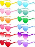 2/4/8/12/20 Pairs Heart Shaped Sunglasses Transparent Heart Glasses Rimless Trendy Eyewear for Valentines Party Favor