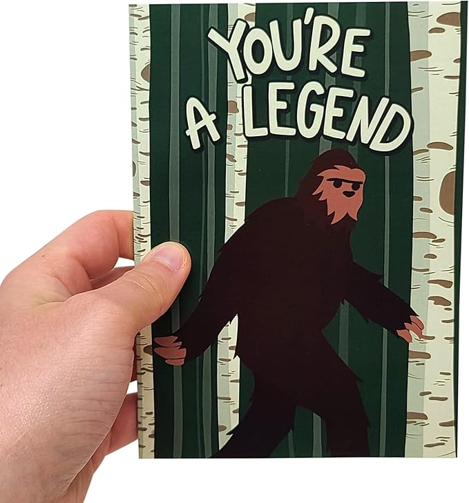 Sleazy Greetings Funny Happy Father's Day Card From Kids Daughter Son | Sasquatch Bigfoot Birthday Card For Dad | Dirty Adult Friend Bday Card with Envelope