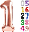 Rose Gold Number 1 Balloon 40 Inch, 1st Birthday Balloon for Baby Boy Girl Toddler First Birthday Decorations, Shiny Rose Gold Party Supplies