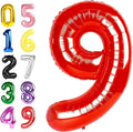 Red 9 Balloon, Big 40 Inch Happy 9 19 29 90 Birthday for Men And Women, Foil Balloons Decoratins for Boy and Girl Birthday, Wedding Anniversary, Single, New Year, Party Syupplies